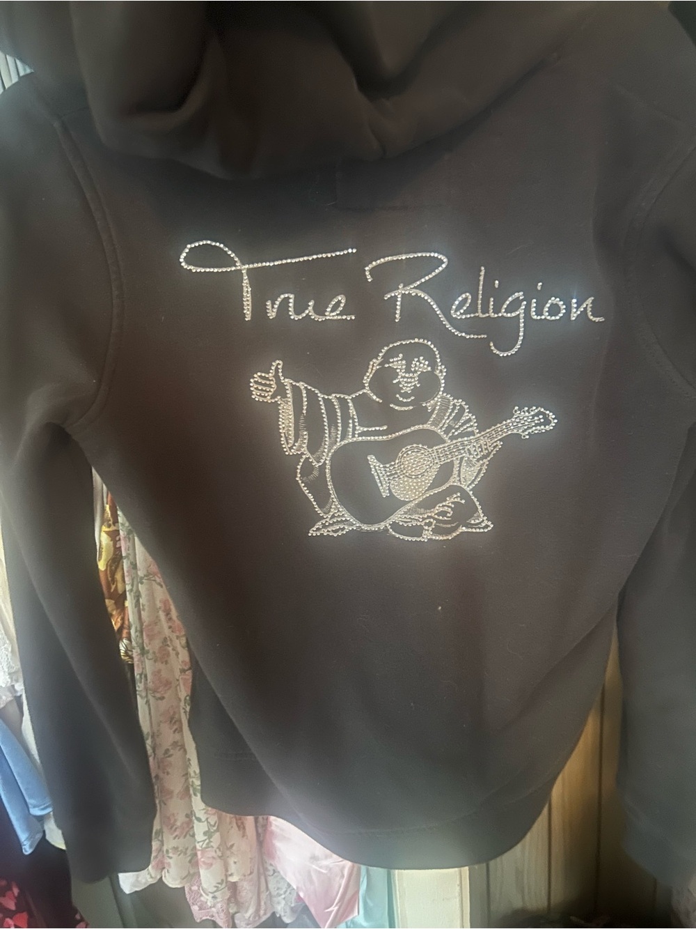 True Religion black zip up hoodie - Picture 3 of 4